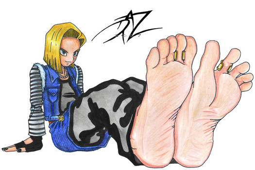 Android 18 foot teasing