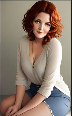 Fan Art Drew Barrymore Auburn Hair 1
