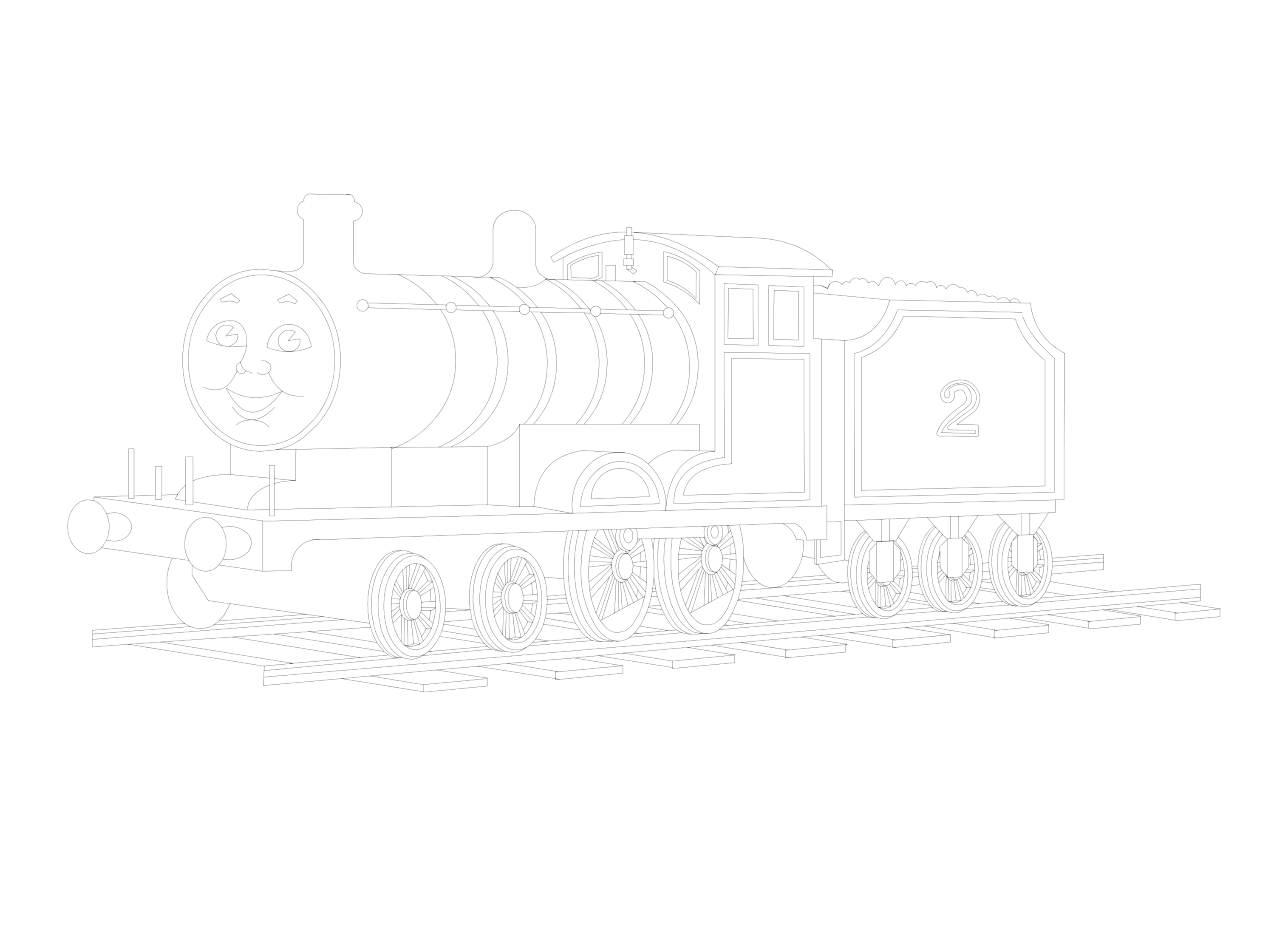 Percy The Train Coloring Page