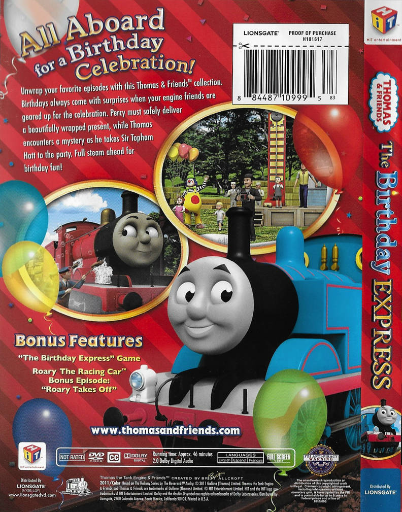The Birthday Express DVD spine and back cover by Jack1set2 on DeviantArt