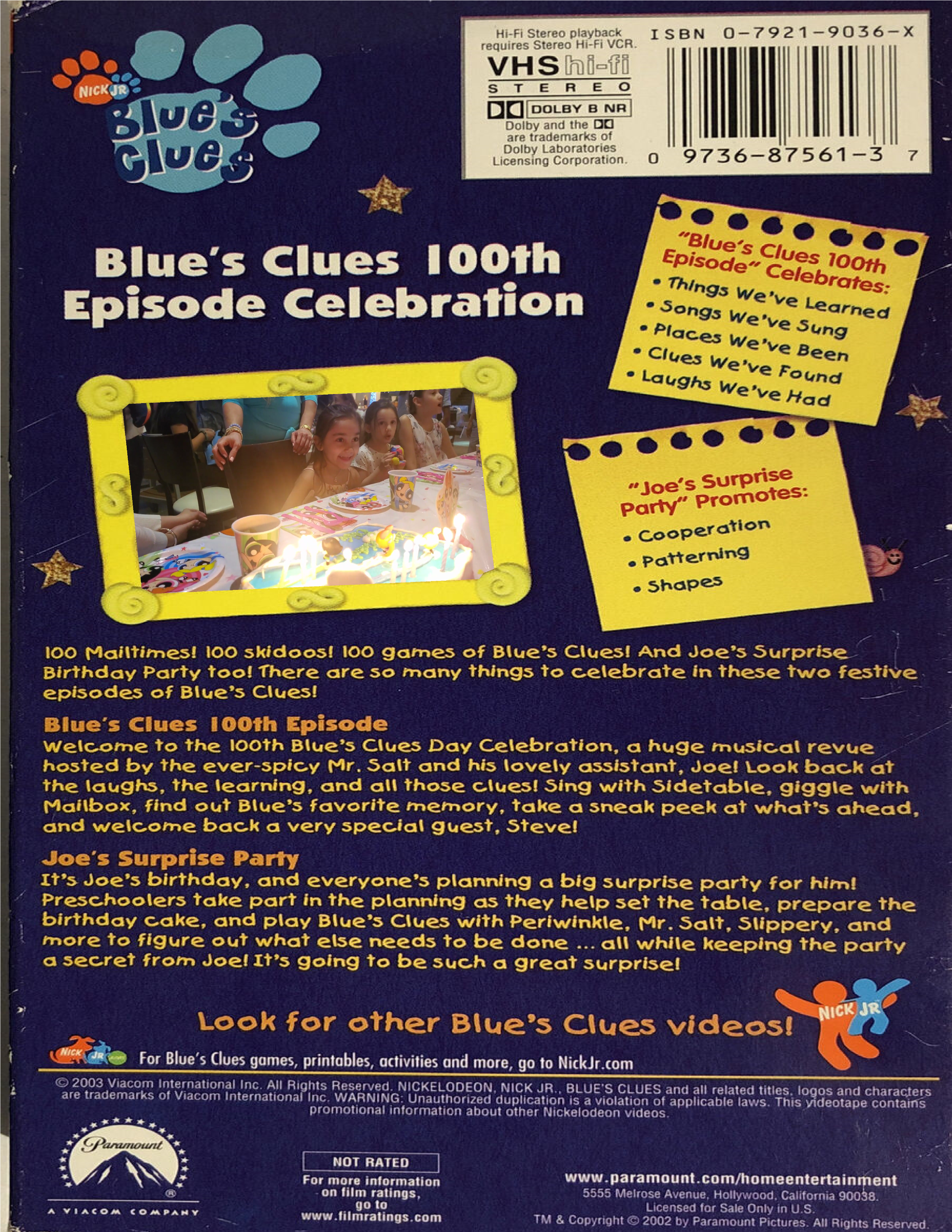 Blue S Clues 100th Episode Celebration Vhs