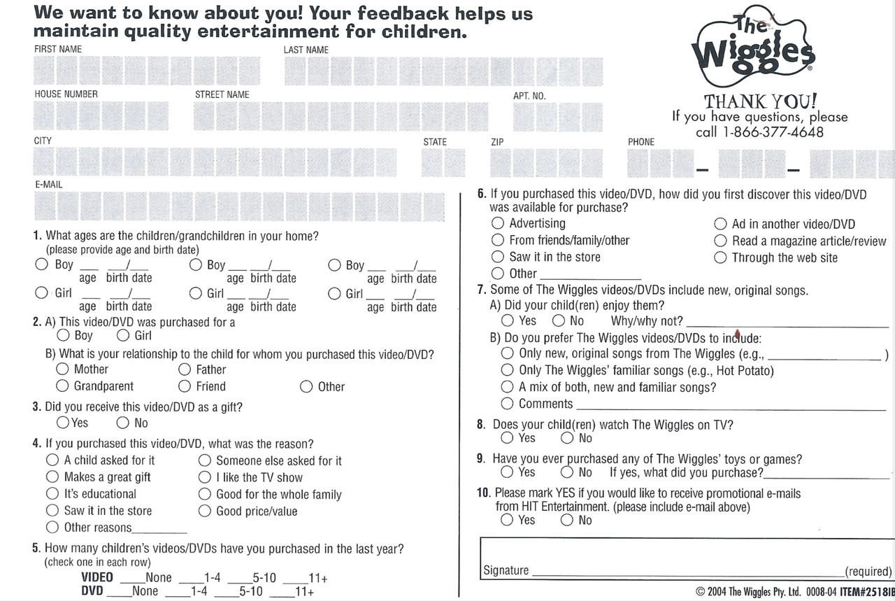 The Wiggles Business Reply Mail Card by Jack1set2 on DeviantArt