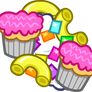 Cupcake, Sparkles, Macaroni and Cotton Ball