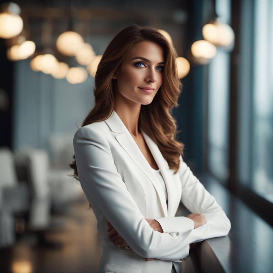 Beautiful boss, wearing a flattering white jacket, by deannzal on ...