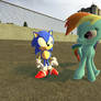 Classic Sonic meets Rainbow Dash