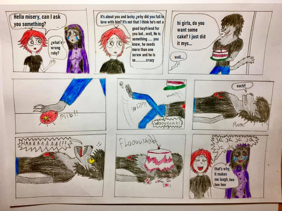 minicomic funny - ruby gloom with locky wolf