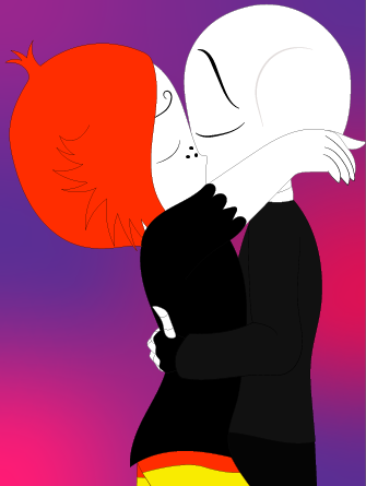 kiss me, dork - ruby gloom x skullboy