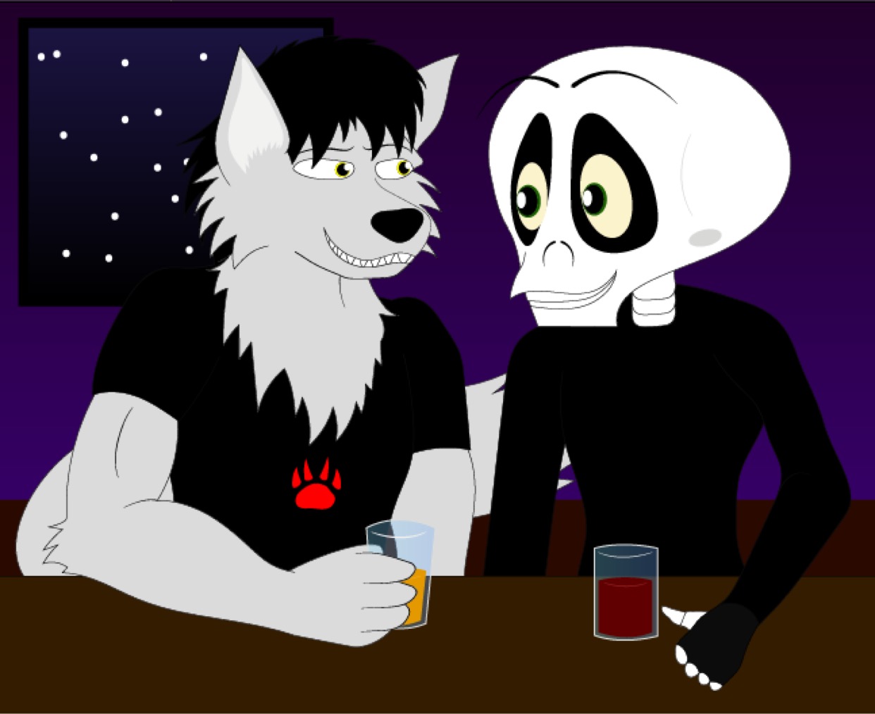 Bony and furry - skullboy and locky wolf