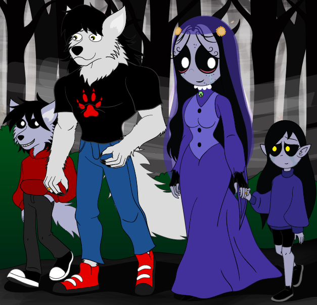 gloomy family walk - misery X loki wolf