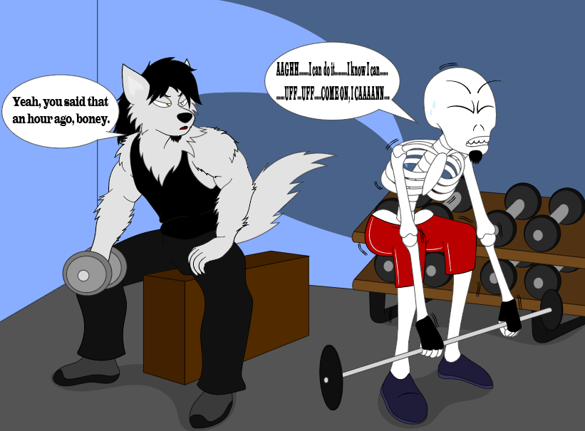 gloom gym - skullboy and loki wolf (adult forms)