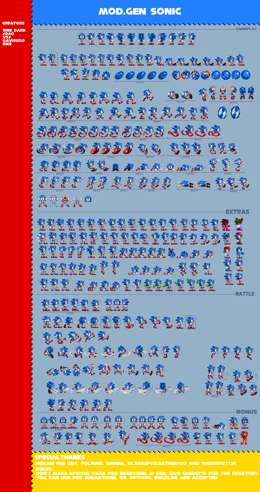 Sonic mod gen sheet modificada by sonic4gdoyt on DeviantArt