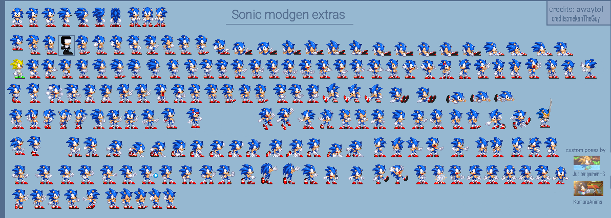 Sonic Modgen Original and Fixed Sprites Sheet by SonicFanSheet on DeviantArt