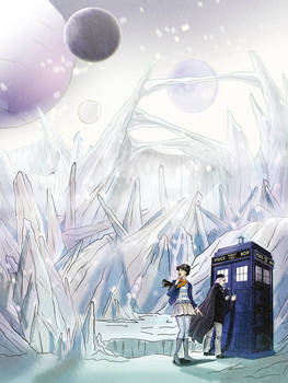 Doctor Who and Susan on a ice planet