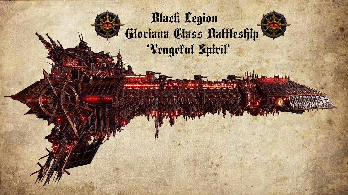 WH40K - Black Legion Battleship ‘Vengeful Spirit’ by HammerTheTank