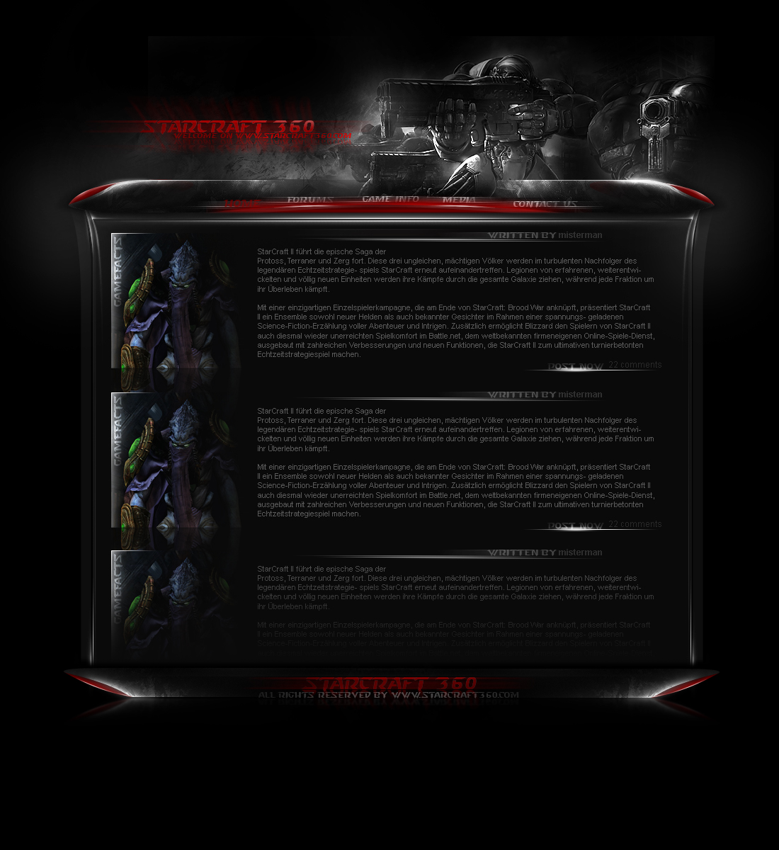 Starcraft360 - Blogdesign