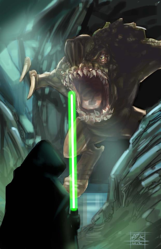 Luke vs. Rancor by AlexAmezcua on DeviantArt