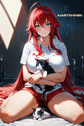 Rias Gremory Playing With The Kittens!!