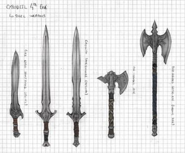 Cyrodiil - Colovian Steel Weapons concept art