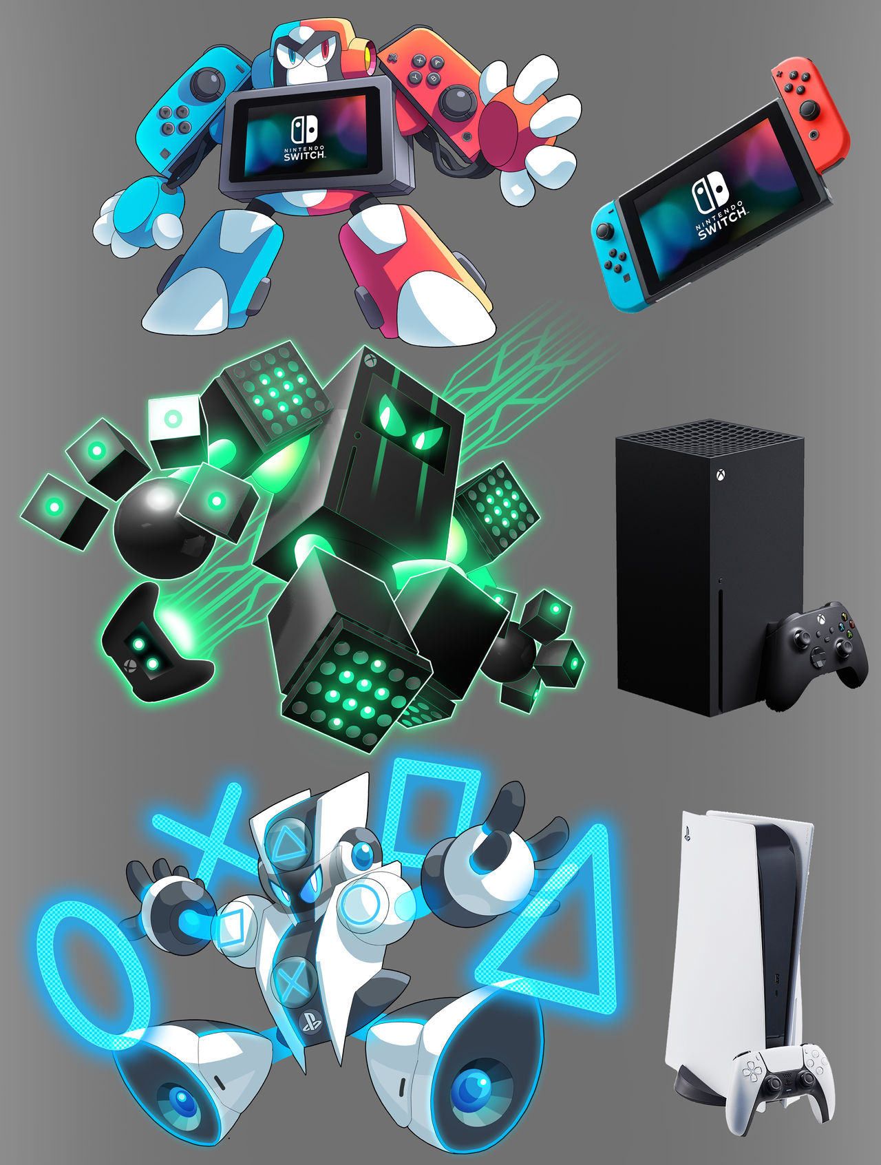 Big 3 Console - Robot Master edition by ultimatemaverickx on DeviantArt