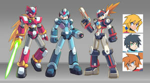 Zero, X and Axl (Megaman Legends ver.)