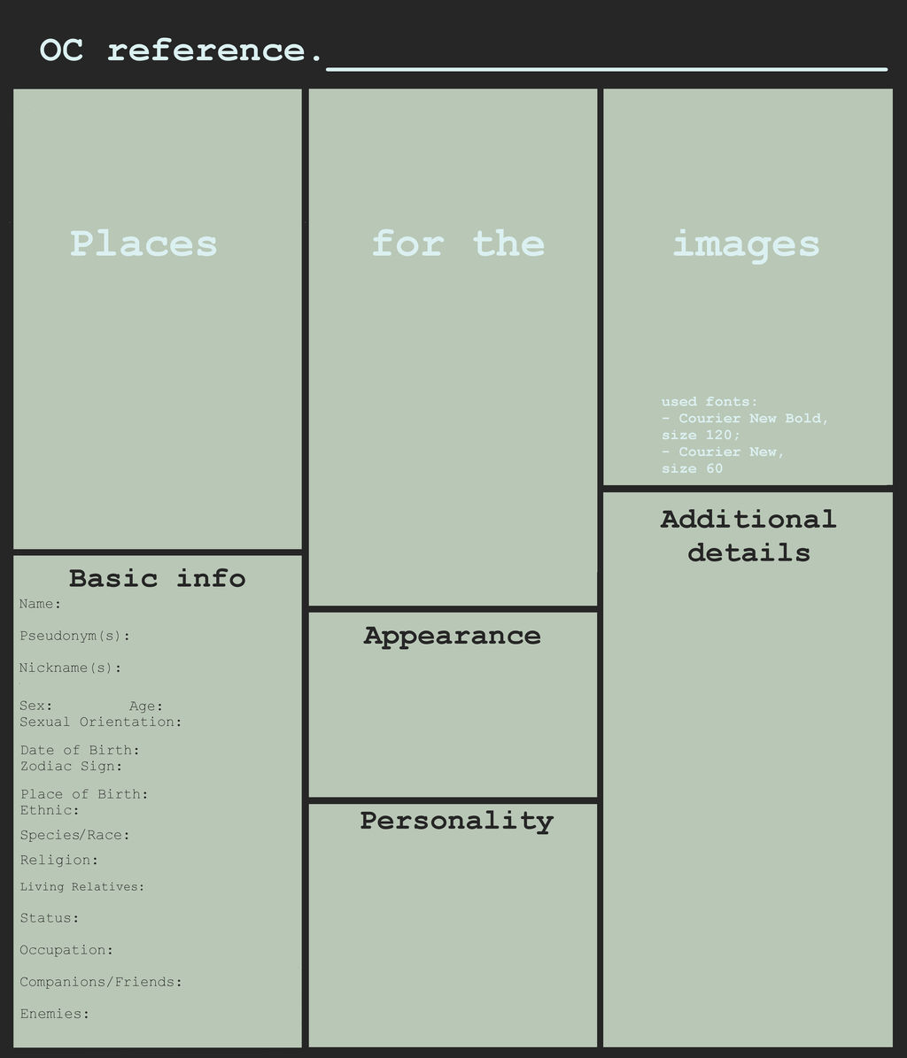 OC reference. Template by Amaryllex on DeviantArt