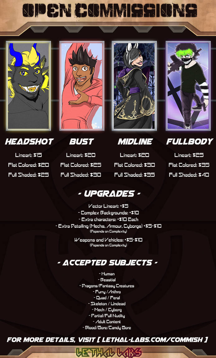 OPEN COMMISSIONS -// //- Lethal Labs Productions