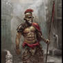 old warrior with a spear