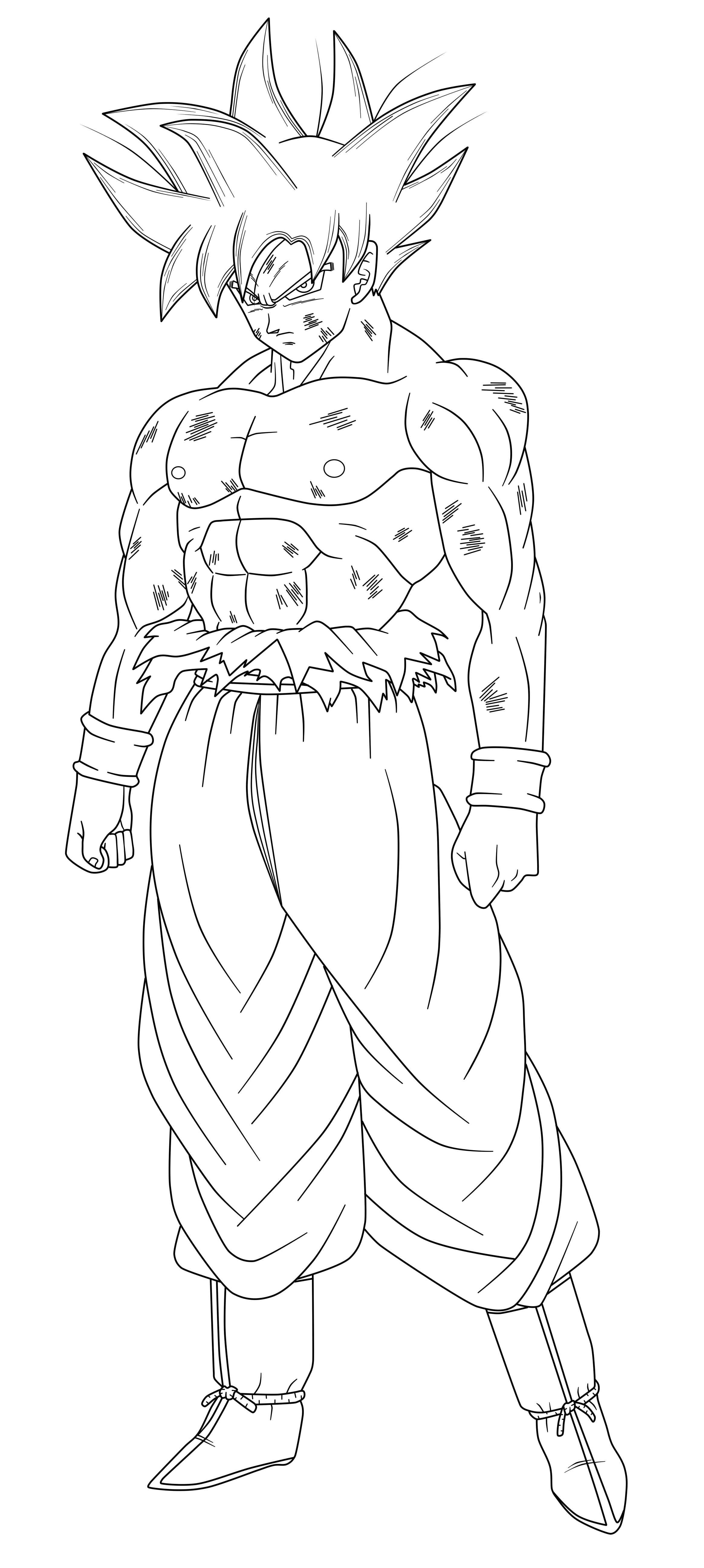 Goku Ultra Instinct Free Coloring Pages Sketch Coloring Page.