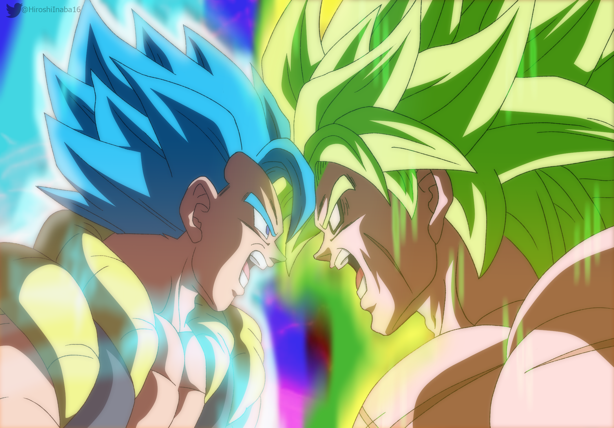 Broly SSJ Blue Hair vs Gogeta - wide 1