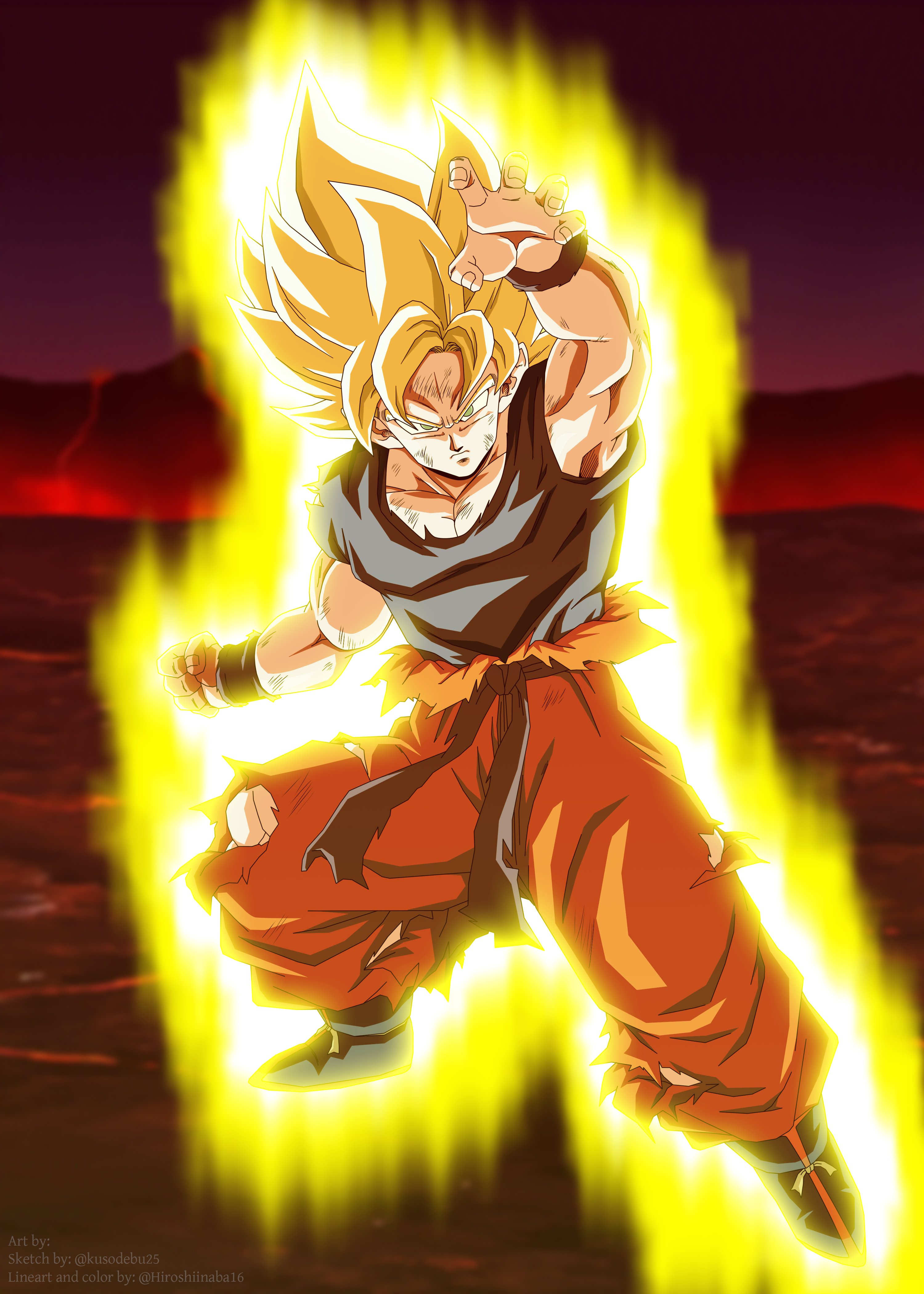 Son Goku Super Saiyajin Aura Poster By Hiroshiianabamodder On Deviantart