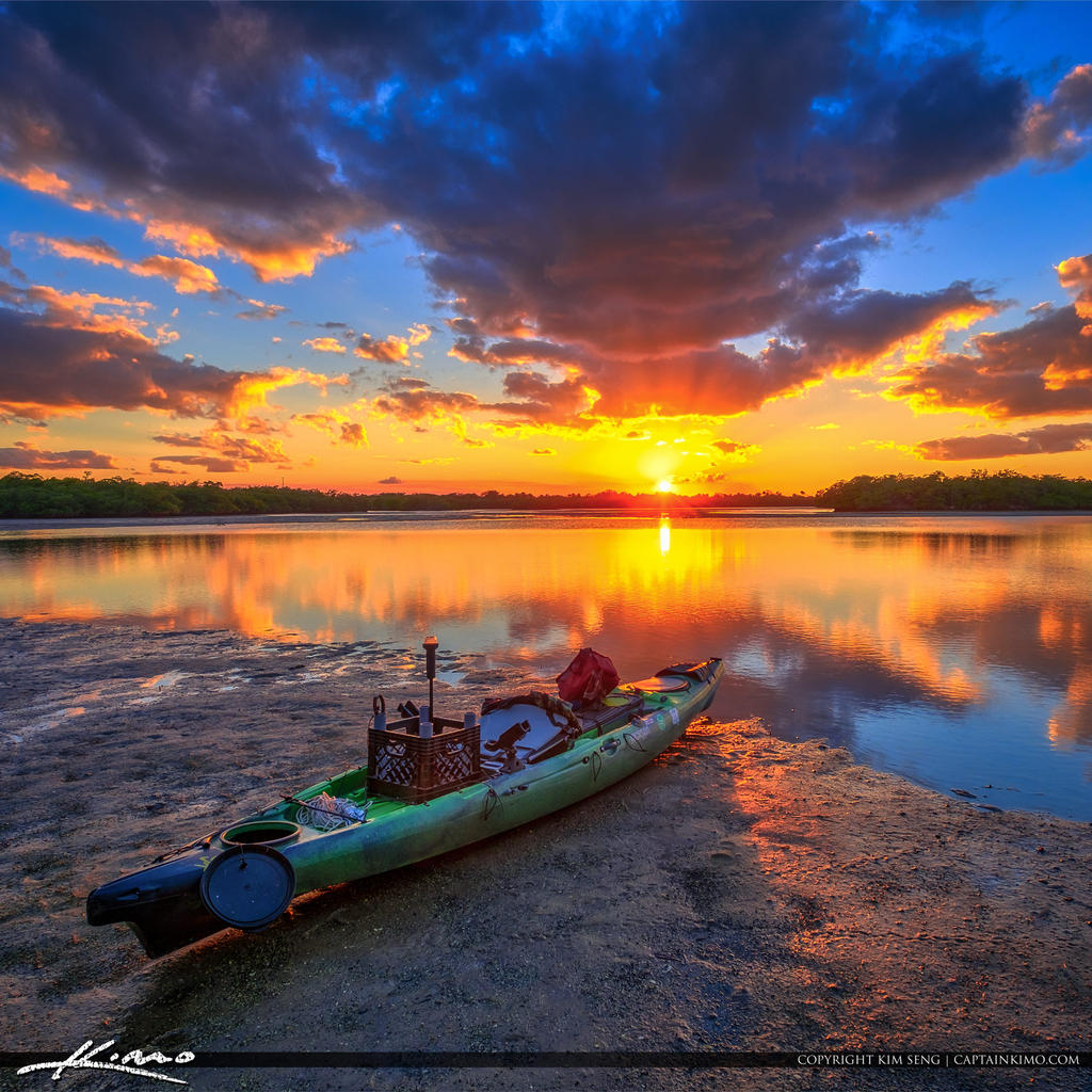 Kayak-Fishing-Lake-Worth-Lagoon-Sunset-Singer-Isla