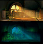 Hobbit Hole Night and Day by JackEavesArt