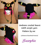 Umbreon crochet beanie 2 by Sasophie