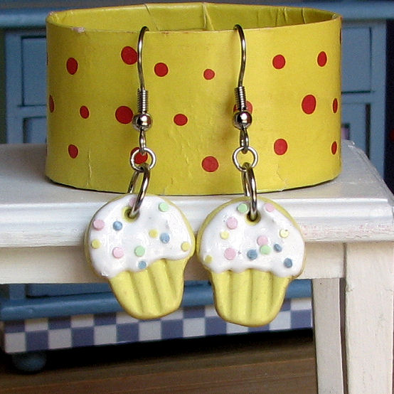 Yellow Confetti Cupcakes earri
