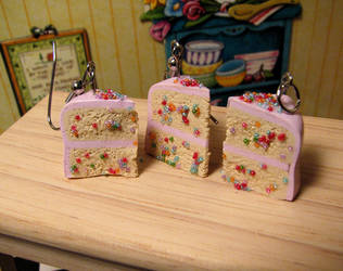 Pink Icing Confetti Cake trio