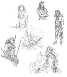 Children of Hurin Pirate AU Sketchpage 3