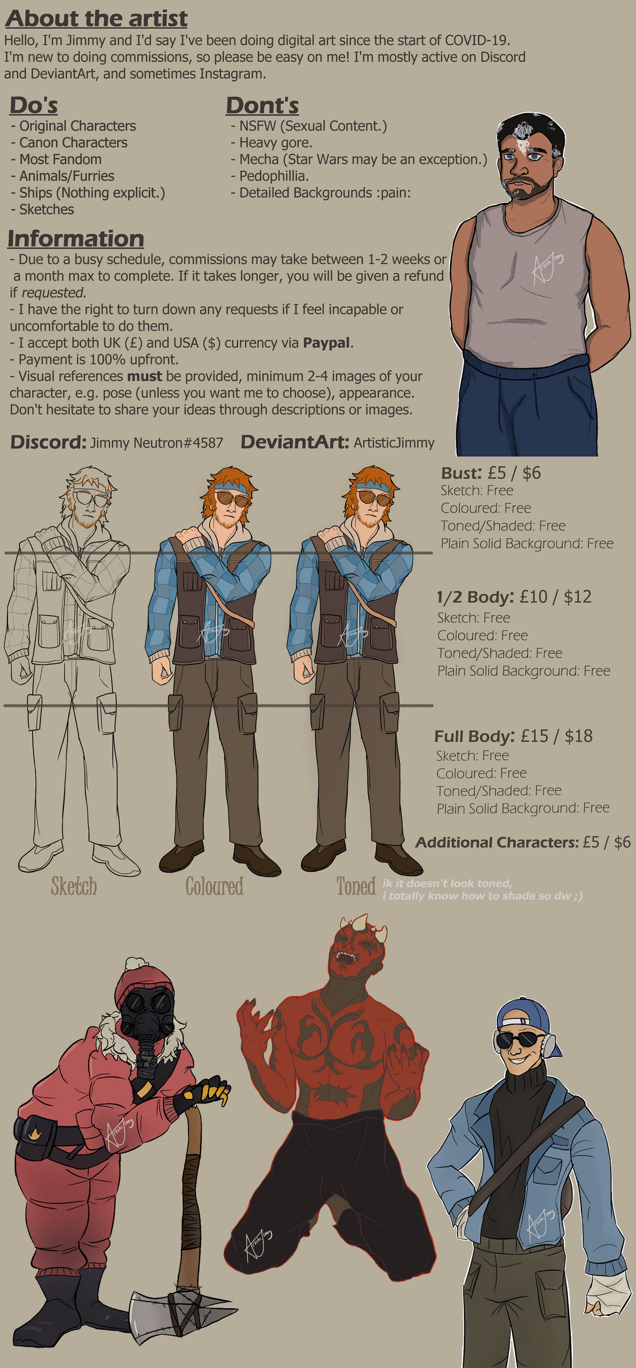 Jimmy's Commissions! by ArtisticJimmy on DeviantArt