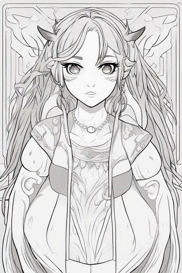 P2U Fantasy OC Lineart Base 001