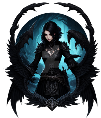 Auction Dark Girl - Fantasy Logo PNG