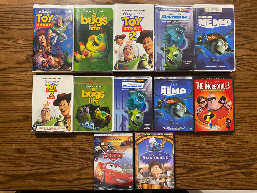 My Pixar VHS and DVD Collection by richardchibbard on DeviantArt