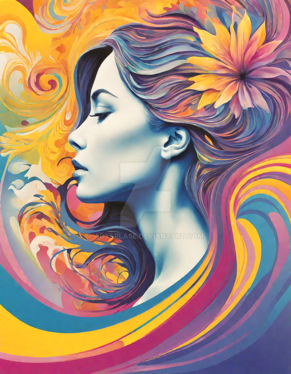Female Abstract Colors Beauty: Vibrant Swirls of Color in Abstract Female by Adysplase on ...
