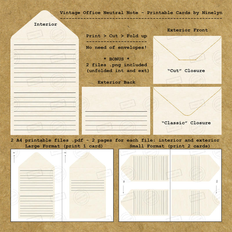 Vintage Office Neutral Note - Printable by Ninelyn on DeviantArt