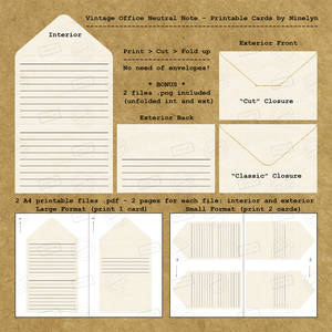 Vintage Office Neutral Note - Printable