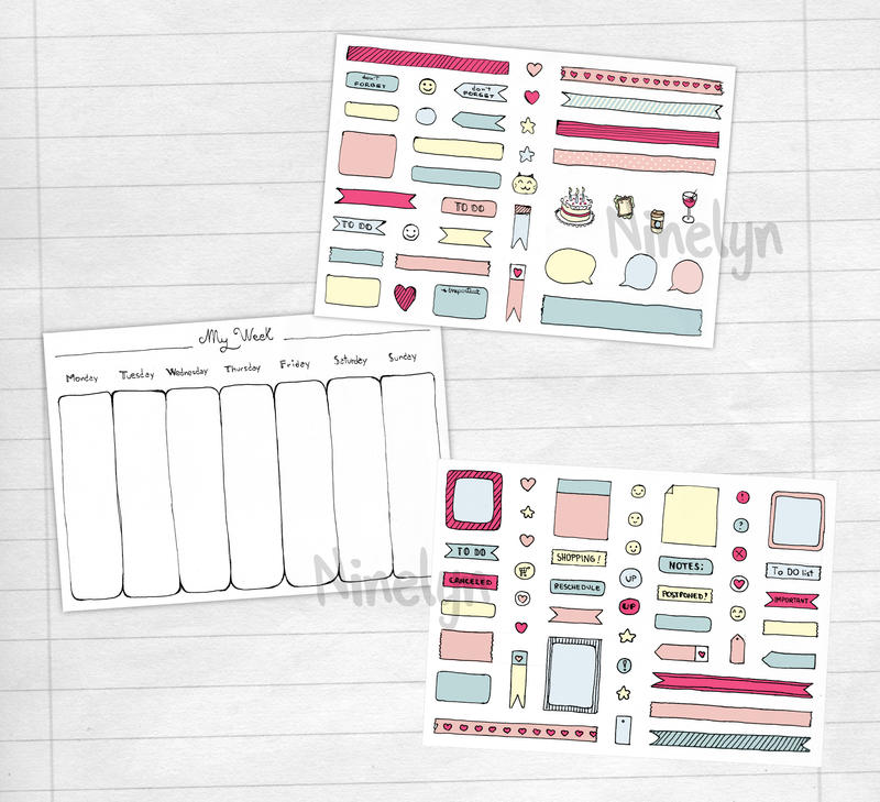 Printable Weekly Planner Decorations By Ninelyn On DeviantArt