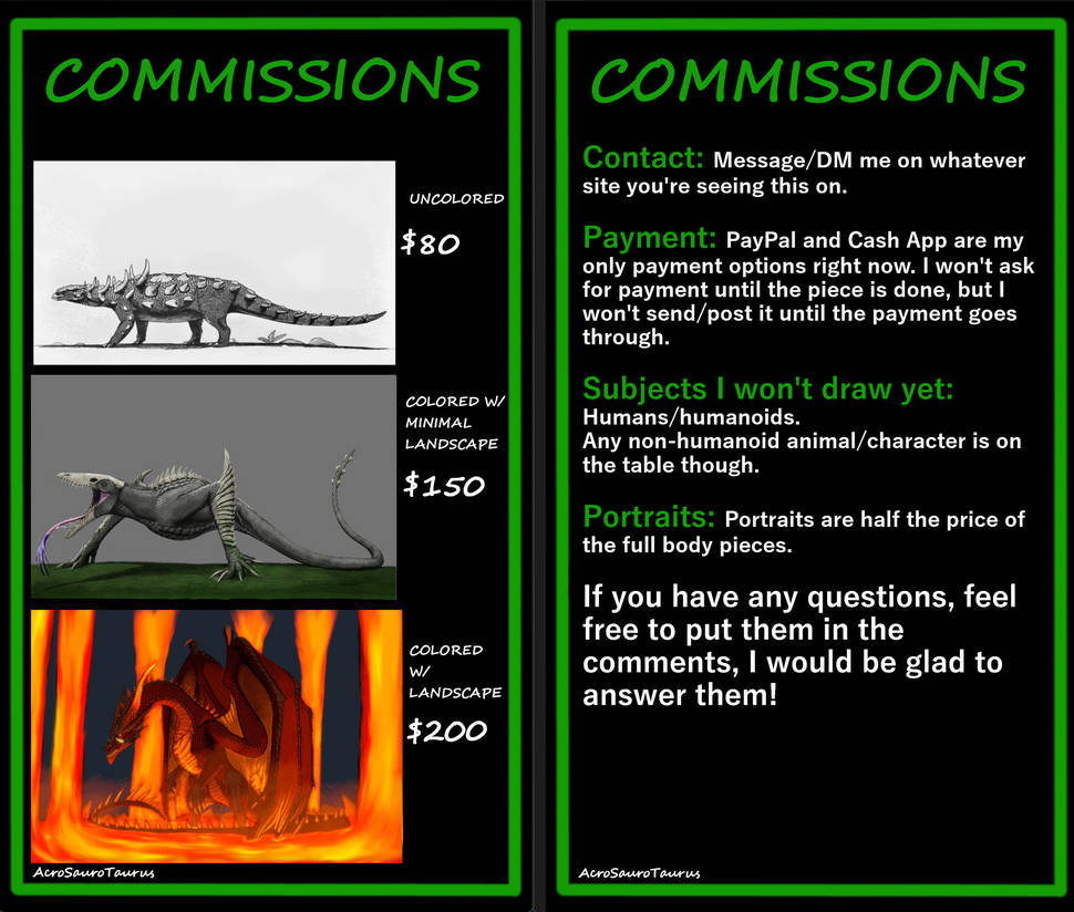 Commissions by AcroSauroTaurus on DeviantArt
