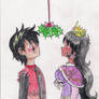 Blade and Anelia Under the Mistletoe