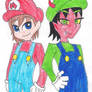 Muffler and Wristband as the Mario Bros.