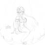 -Free to Color Sketch- Singing Mermaid Anelia