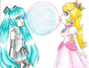 Peach and Miku's Bubblegum