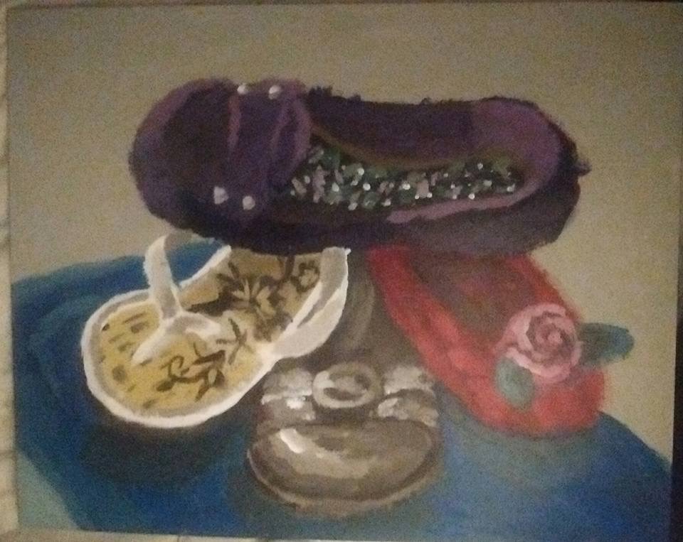 Shoe pile painting